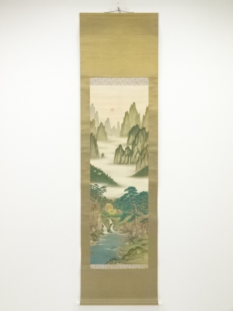 JAPANESE HANGING SCROLL / HAND PAINTED / MT. HORAI